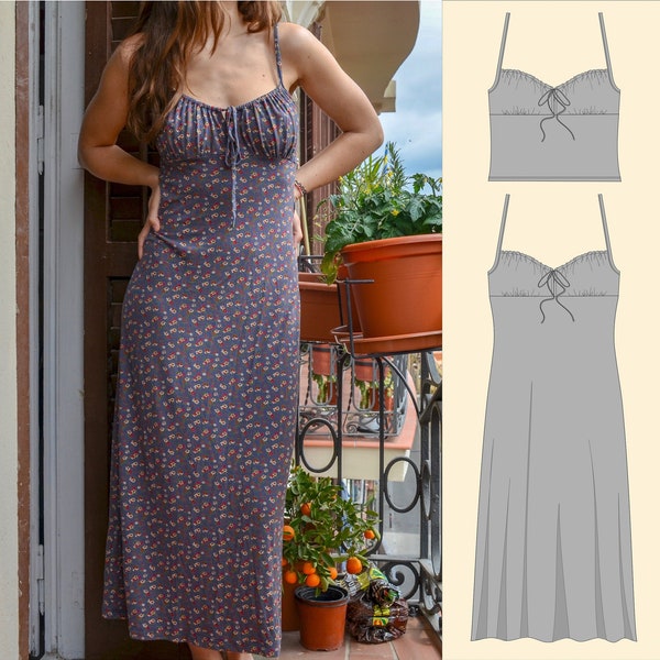 Milkmaid Sommer Top/ Kleid Schnittmuster Größe 36-44 PDF