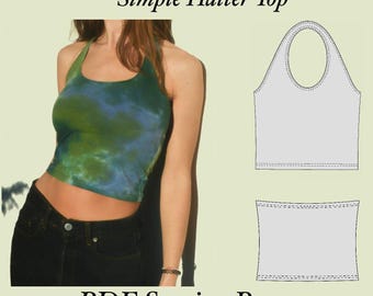 Simple Halter Top Sewing Pattern Size Eu 34-44 (XS-L) PDF