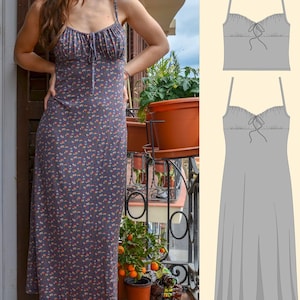 Milkmaid Summer Top/ Dress Sewing Pattern Size Eu 36-44 (XS-L) PDF