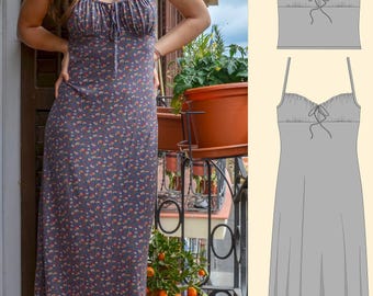 Milkmaid Summer Top/ Dress Sewing Pattern Size Eu 36-44 (XS-L) PDF