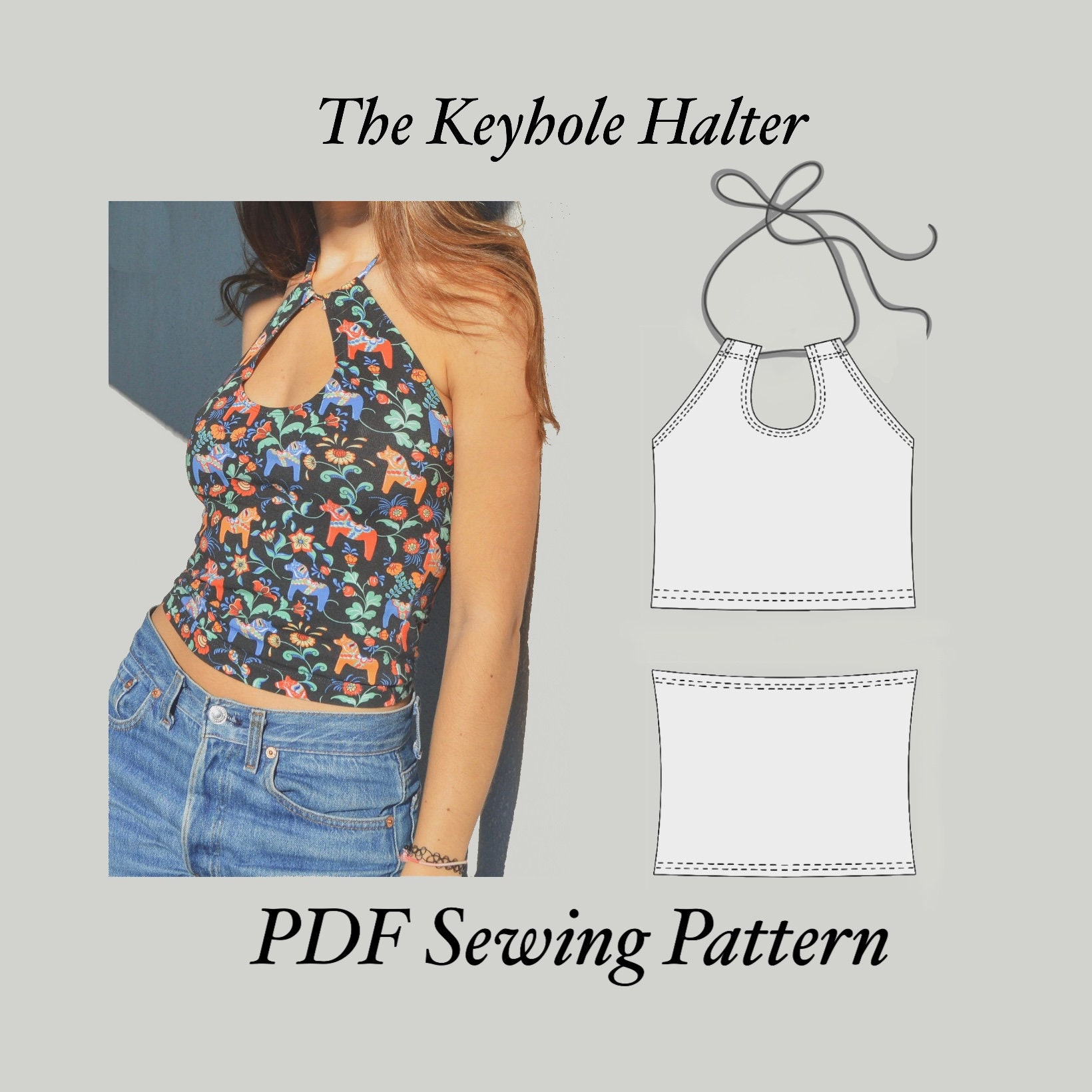 Keyhole Halter Top Sewing Pattern Size Eu 34-44 XS-L PDF -  Canada