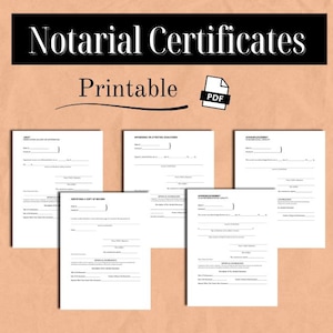 Short Form Notary Certificates – Instant Download | Printable Notarial Forms PDF