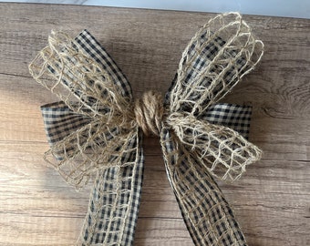 Bow for Wreath Bow Front Door Hanger Bow Modern Farmhouse Bow Beige Bow Black Bow Front Door Wreath Bow Farmhouse Home Decor Bow Farmhouse