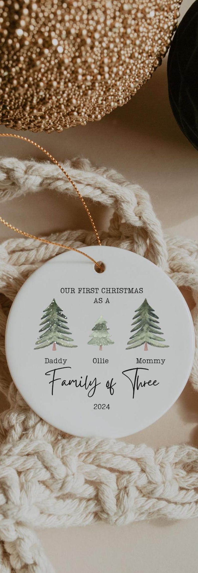 First Christmas Gift for New Family Gift Family of 3 Gift for New Mom