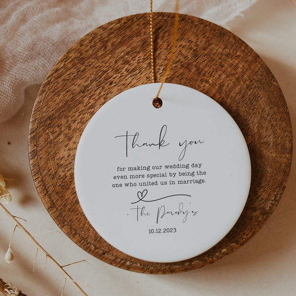 Personalized Officiant Gift Wedding Officiant Thank You Gift Pastor Gift Wedding Gift for Officiant Ornament Custom Thank You Gift officiant