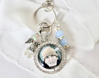 Wedding Bouquet Memorial Charm Something Blue Bridal Bouquet Charm Bridal Charm Gift for Bride bouquet photo charm memory charm Personalized