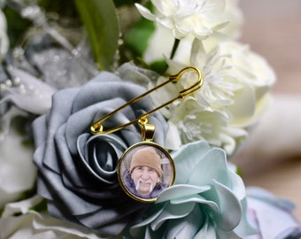 Wedding Bouquet Pin Memorial Charm Pin for Bridal Bouquet Charm Bridal Charm Gift for Bride bouquet photo charm memory charm Personalized