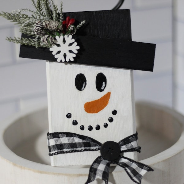 Snowman Tiered Tray Decor Christmas Tiered Tray Decor Christmas Decor Snowman Farmhouse Christmas Decor Rustic Christmas Decor Country