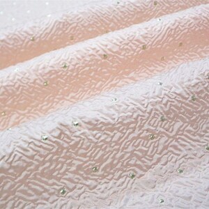 Pink Elegant Embossed Brocade Jacquard Blossom Pink Texture Embossed Jacquard Fabric for Runway Dress Prom Gown 53 inches Width