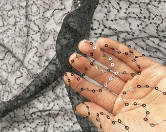 Pailletten-Dekorationsstoff Pailletten-Stickerei-Spitzenstoff Pailletten-weicher Tüll-Mesh-Spitzen-Gewebe für Sommerkleid-Fertigkeits-Projekt