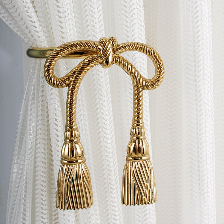 Creative Bowknot Hook Brass Curtain Tiebacks Decorative Hook Etsy UK