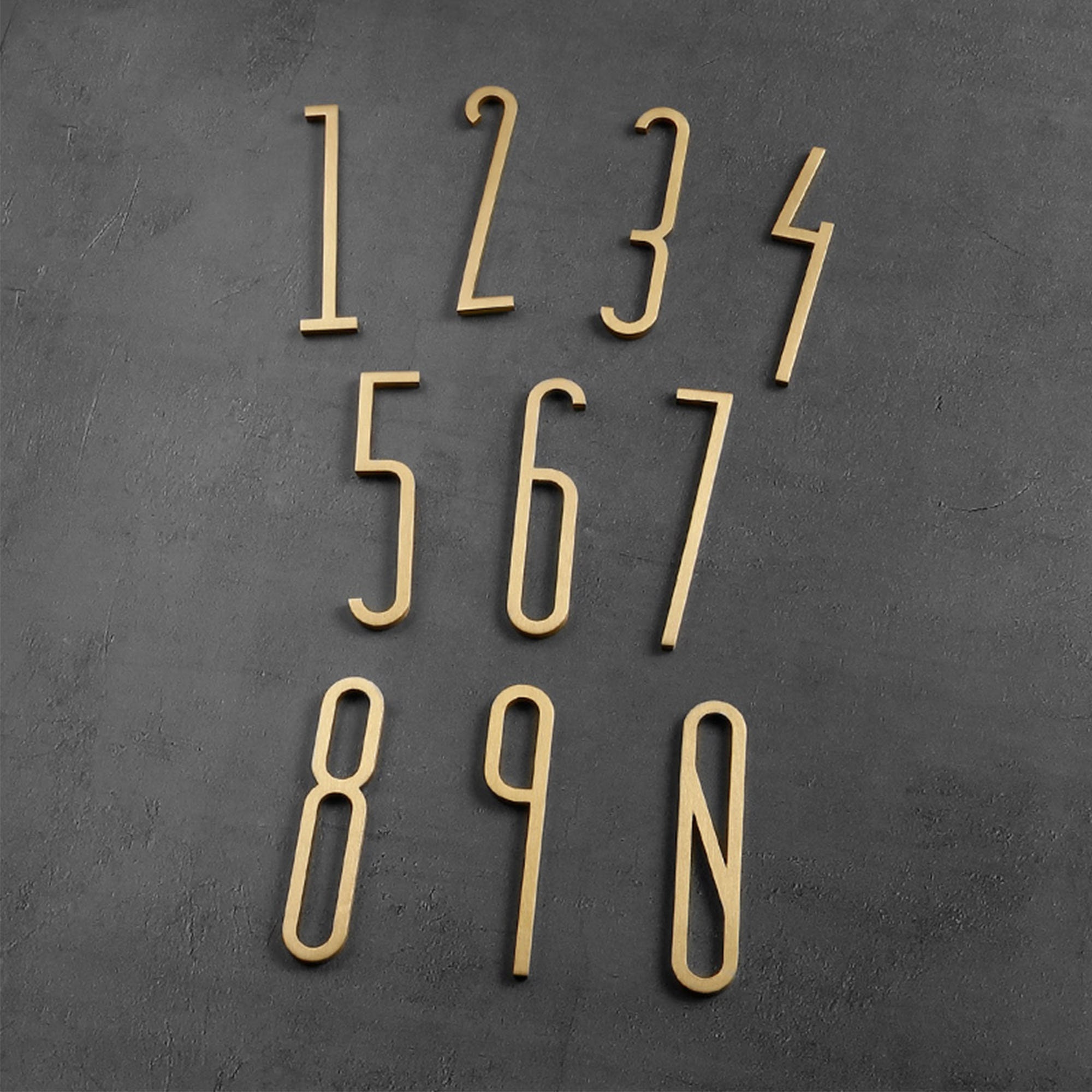 Pure Brass Modern House Numbers Selfadhesive Mailbox Numbers Etsy