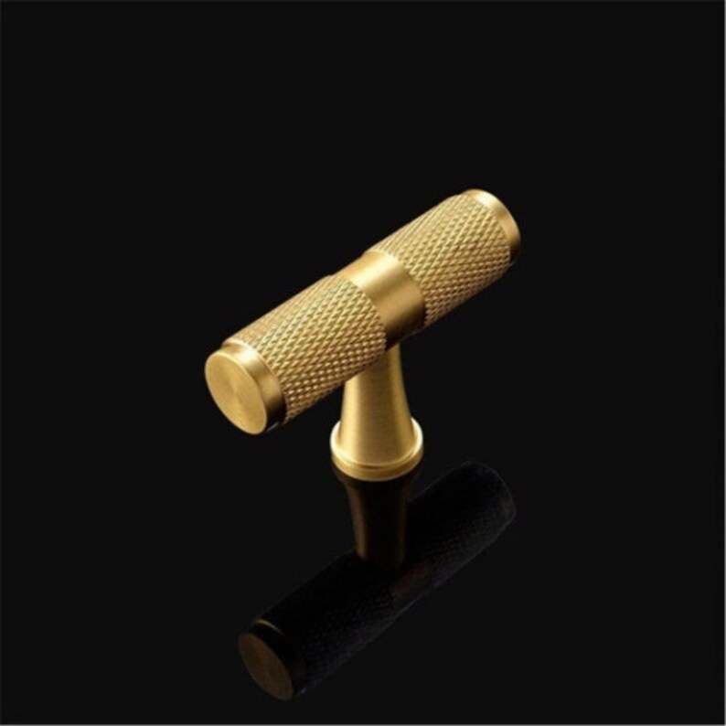 Highend Knurling Handlesknurled T Bar Solid Brass Handles Etsy