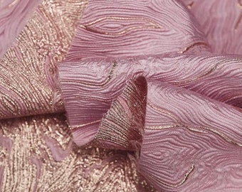Tela jacquard de alta costura con brocado dorado en relieve para trajes formales, bricolaje, 58 pulgadas de ancho