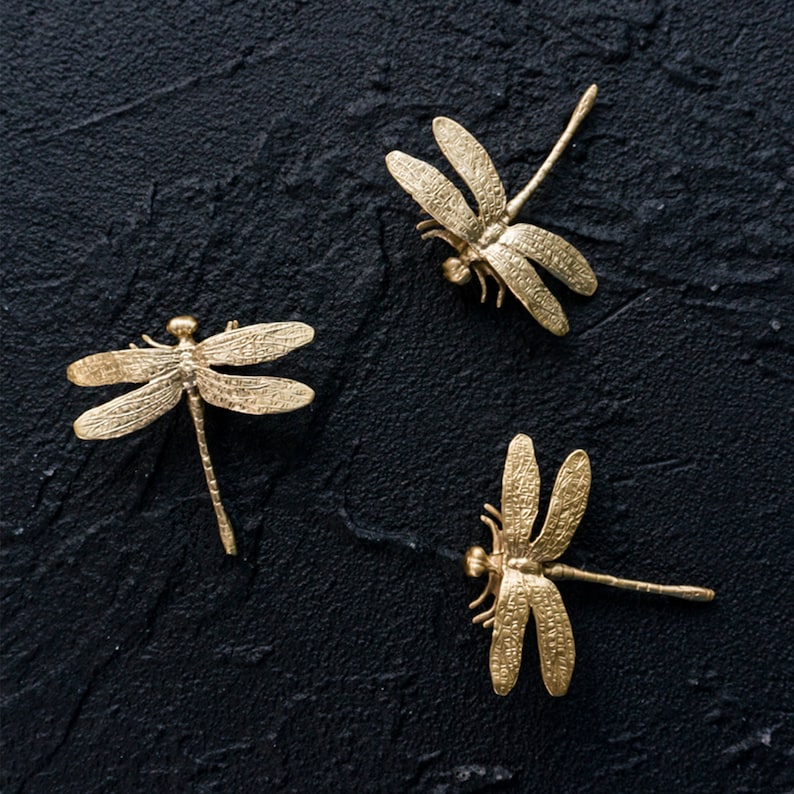 Brass Dragonfly Design Handle Invisible Drawer Pulls Etsy UK