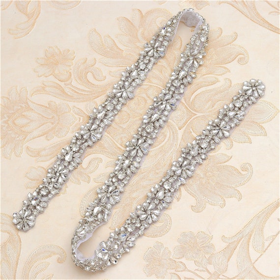Bruids bruiloft riem hand kralen strass bruids jurk riem zilver goud kristal sjerp voor trouwjurk riem-roze, rose gouden stoffen