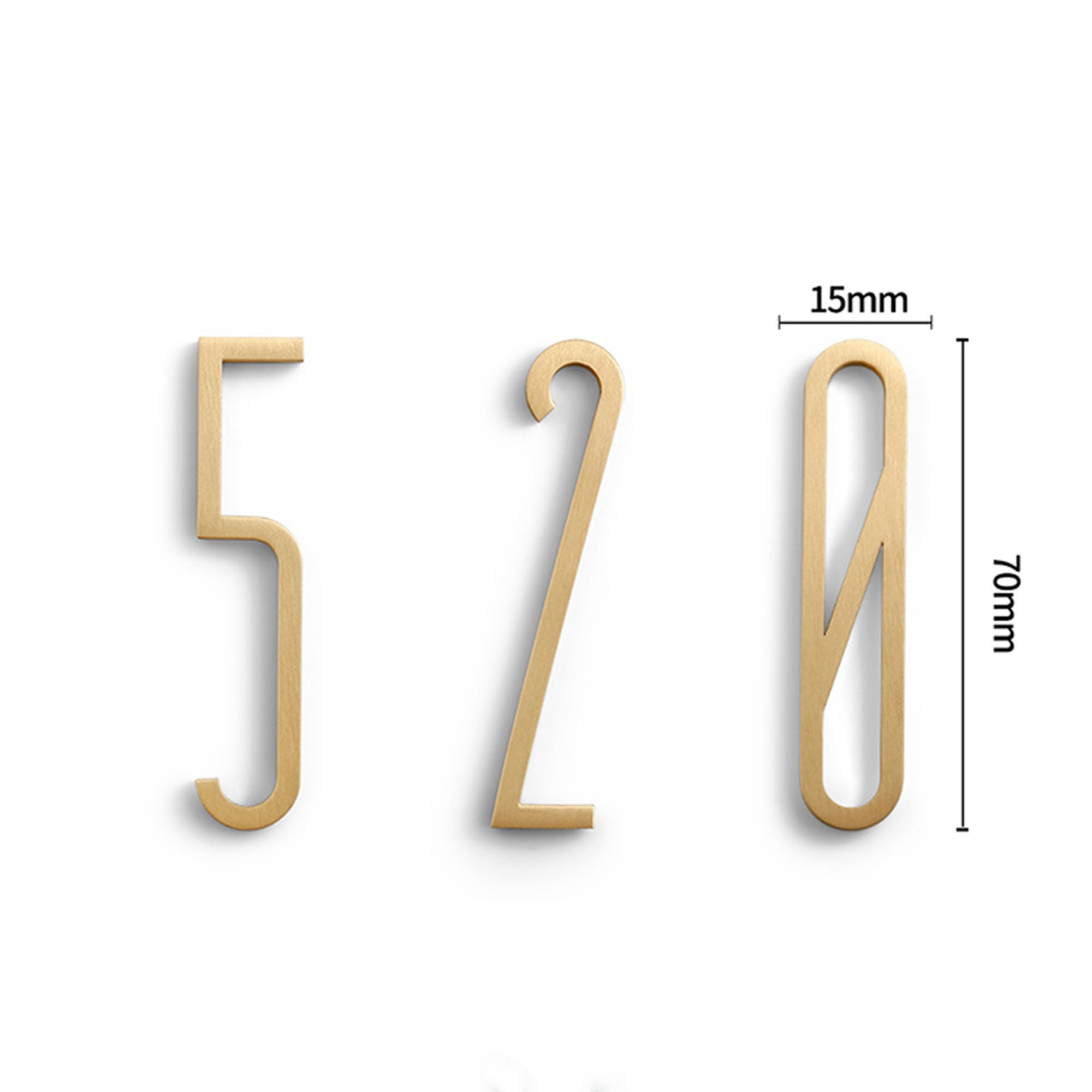 Pure Brass Modern House Numbers Selfadhesive Mailbox Numbers Etsy