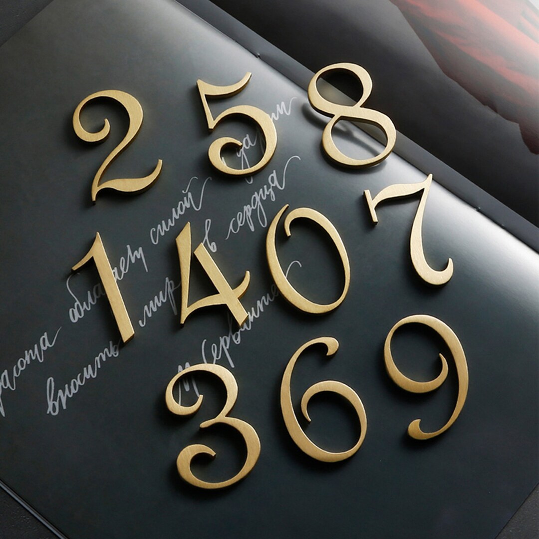 Golden Self-adhesive Mailbox Numbers Symbols Alphabet Door - Etsy