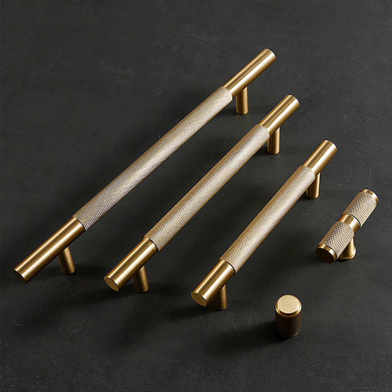 Highend Modern Knurling Handlesknurled T Bar Solid Brass Etsy