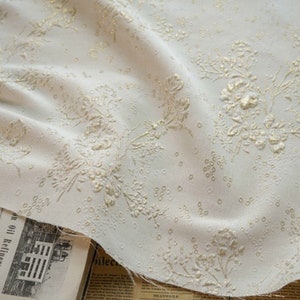 Apricot Pastoral style Flower Haute Couture Embossed Jacquard Fabric Brocade Emboss Jacquard for Formal Suit Apparel DIY Haute Couture