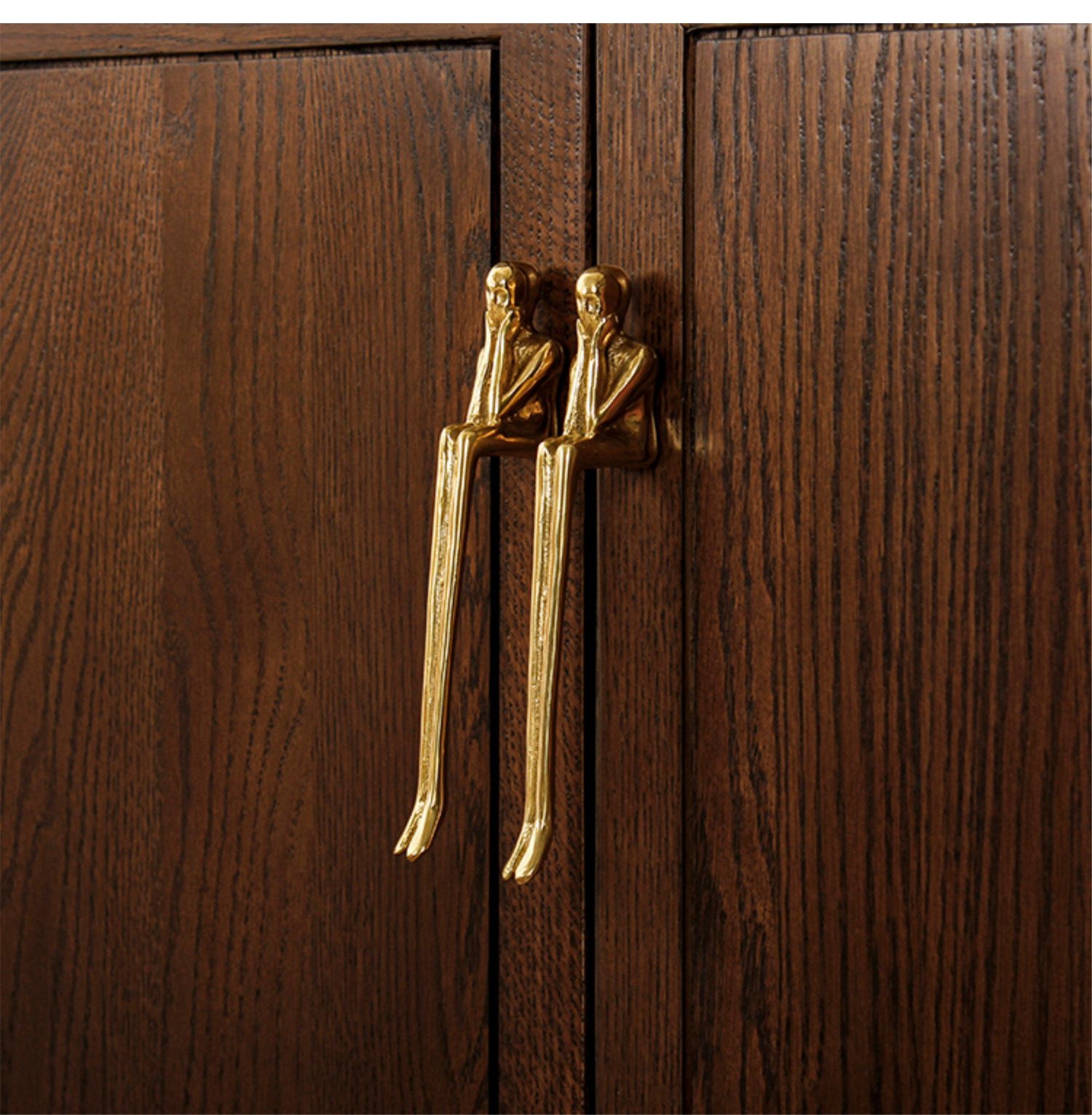 Creative Brass Golden Man Long Handle Modern Drawer Pulls Etsy