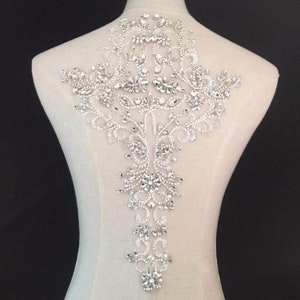 Sparkling Large Decorative Patches Crystal Rhinestone Applique Rhinestone Rhinestone Applique Bling Accents For DIY Bridal Craft Project