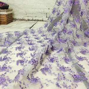 Floral Decorative Fabric Little Flower Embroidery Lace Fabric Flower Mesh Embroidery Lace Fabric For Project Summer Dress Craft Project