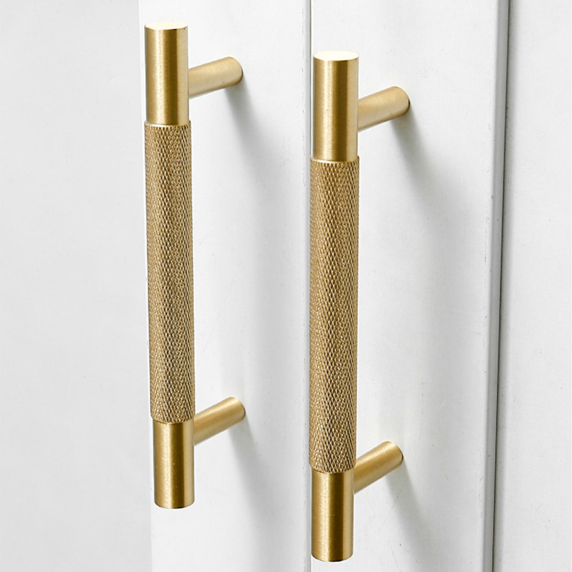 HighEnd Modern Knurling HandlesKnurled T Bar Solid Brass Etsy