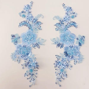 1 paire de perles sequins fleurs dentelle appliques miroir patch floral pour robe de mariée robe de soirée vêtement couture costume bricolage couture artisanat