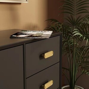 Boho Rainbow Brass Drawer Pulls Knobs Matte Gold Dresser Minimalist