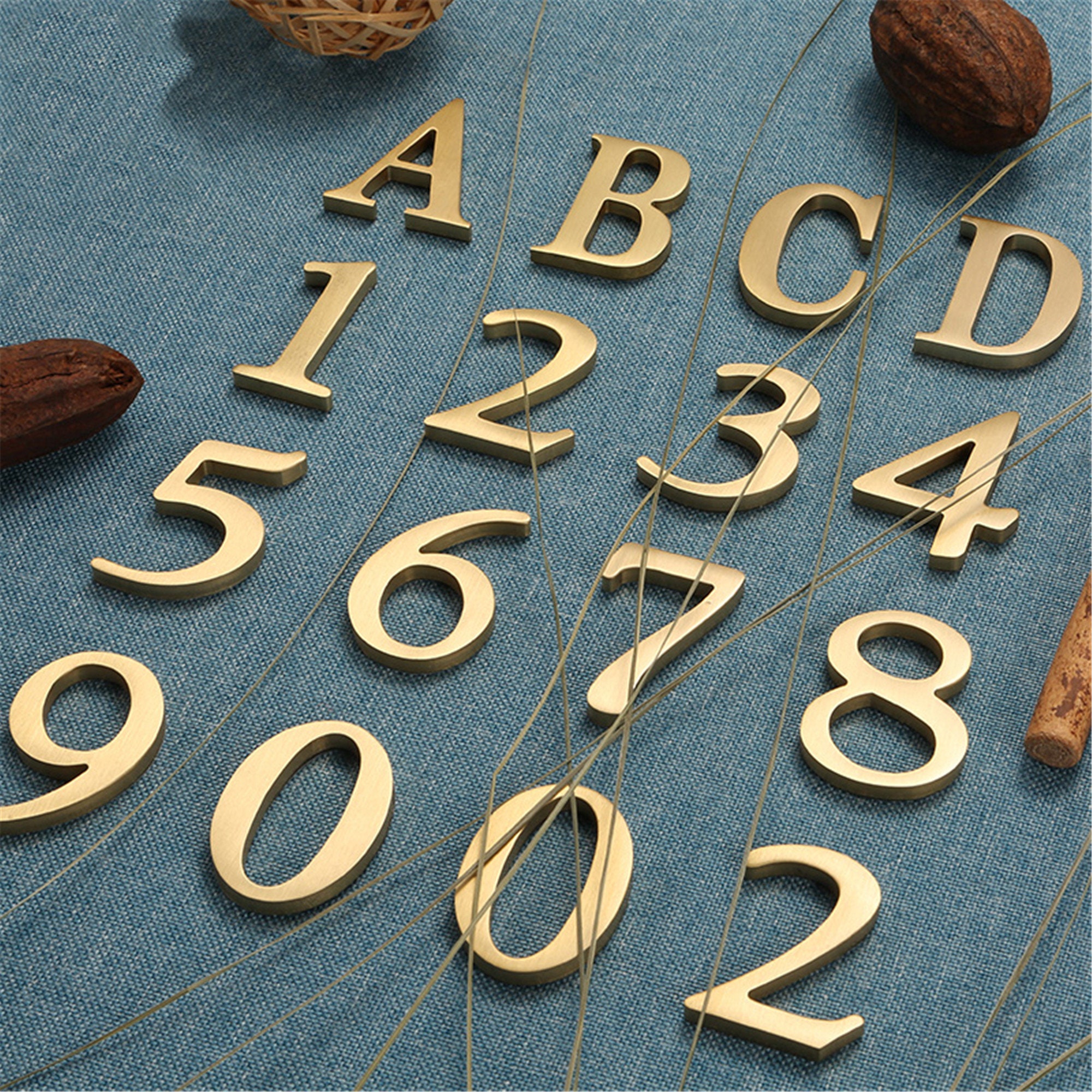 Pure Brass Self Adhesive Mailbox Numbers Symbols Alphabet Door Etsy Australia