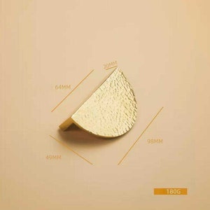 Gold Knobs For Dresser 2-Pack Solid Brass Cabinet Knobs - Semicircle Gold Drawer Pulls 1-5/8 Inch Modern Hardware Dresser Knobs - View #6
