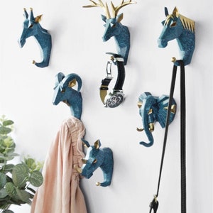 Deer Decorative Wall Hook Metal Wall Hooks / Antique Brass Curtain Tie  Backs Hardware Hanger Coat Rack Hangers Unique 