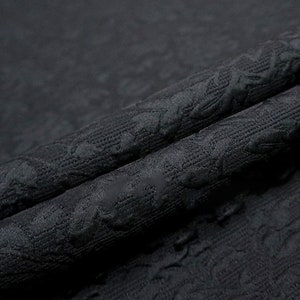3D Blossming Flower Embossed Jacquard Fabric Rose Floral Embossed Brocade Jacquard Damask for Runway Dress Prom Gown 53 inches Width