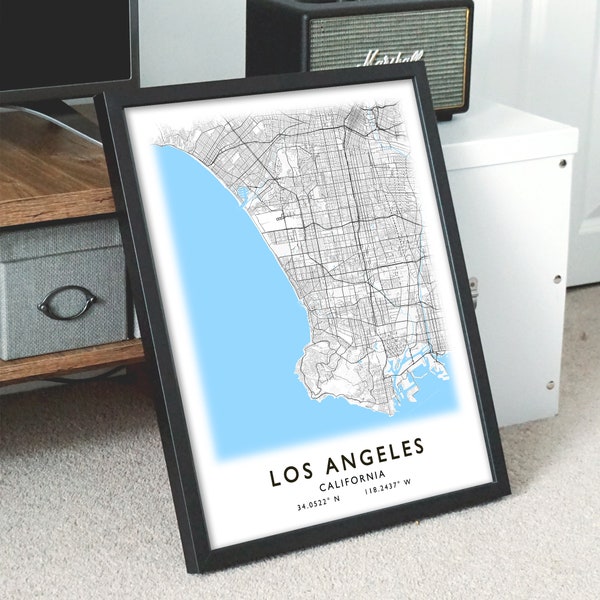 Los Angeles California, City Map, Instant Download, Map Prints, Digital Art, Digital Print, Poster, Wall Decor, Printable Wall Art, GiftIdea