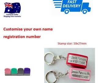 Christmas Gift Custom Name Stamp Self inking stamps Personalised Registered Nurse Clinical Nurse RN EN Doctor Registration number stamp
