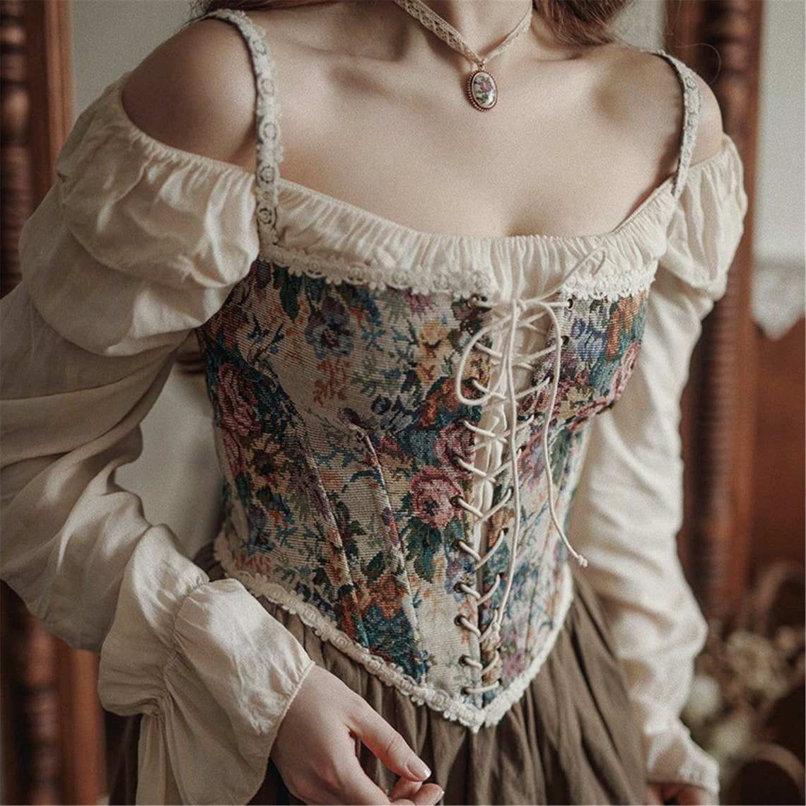 floral corset shein