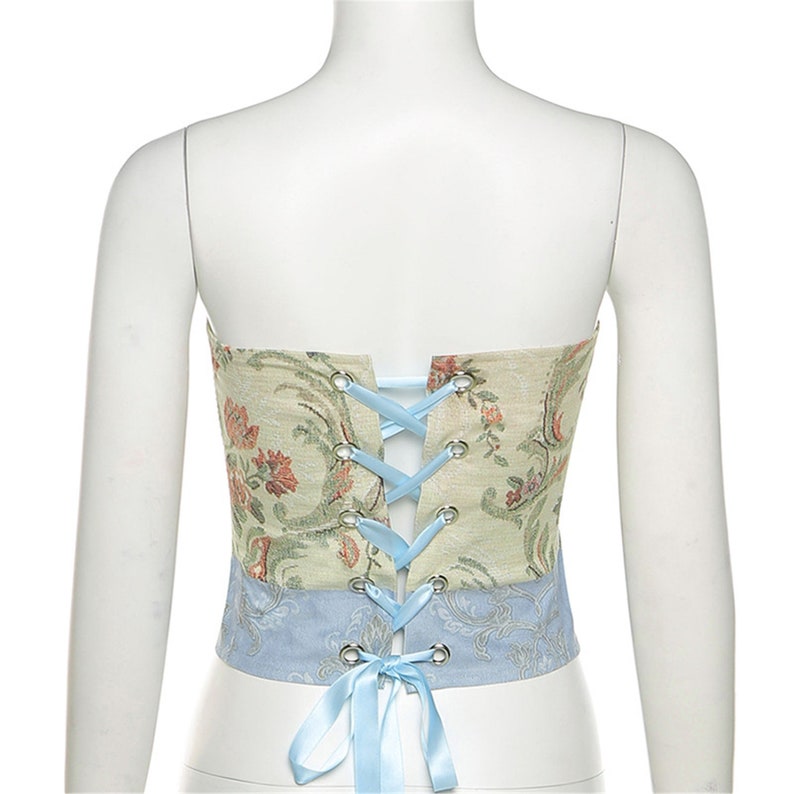 Renaissance Floral Embroidered Corset Vintage Corset Lace Etsy