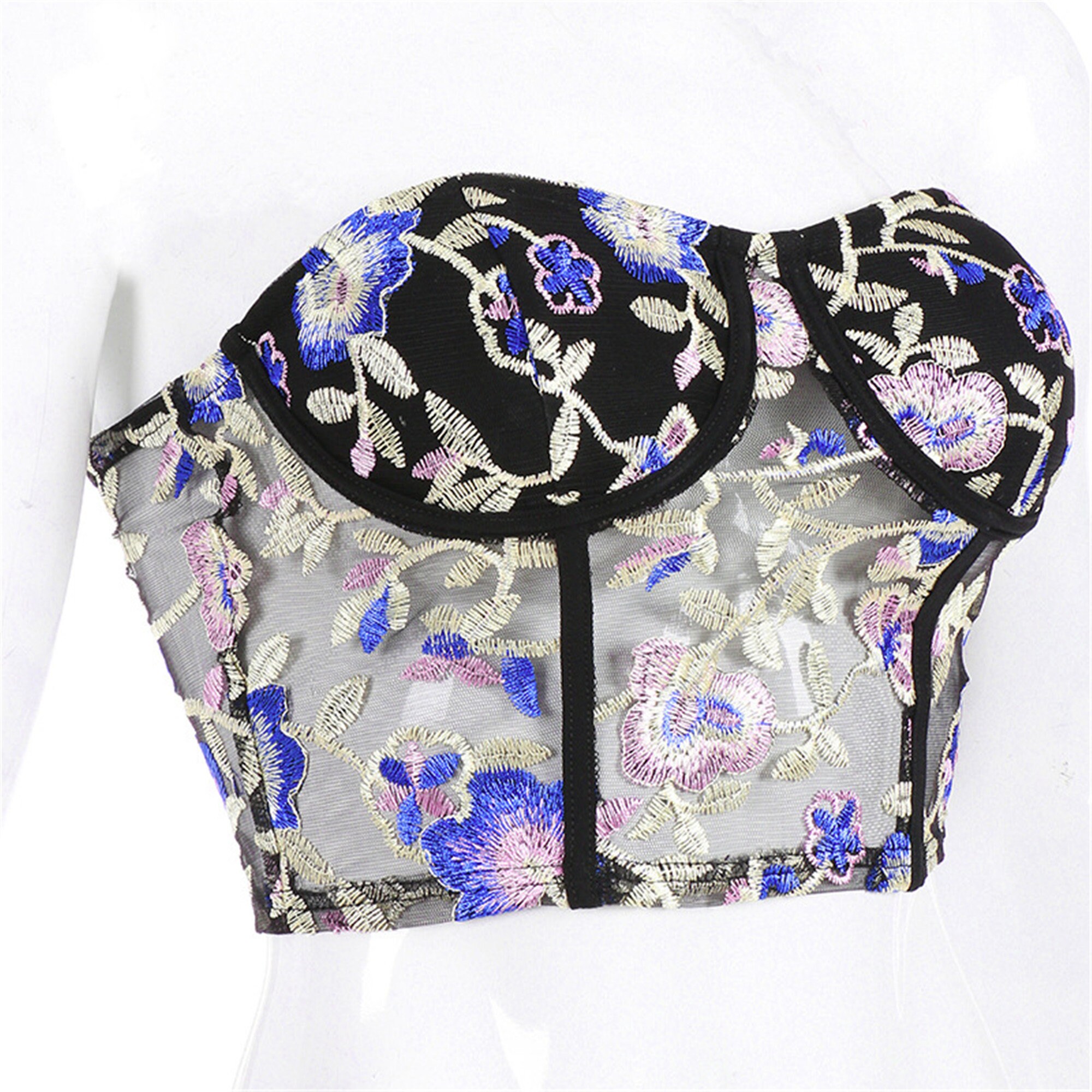 Floral Embroidered Corset Belle Corset Bustier Y2k Vintage Etsy