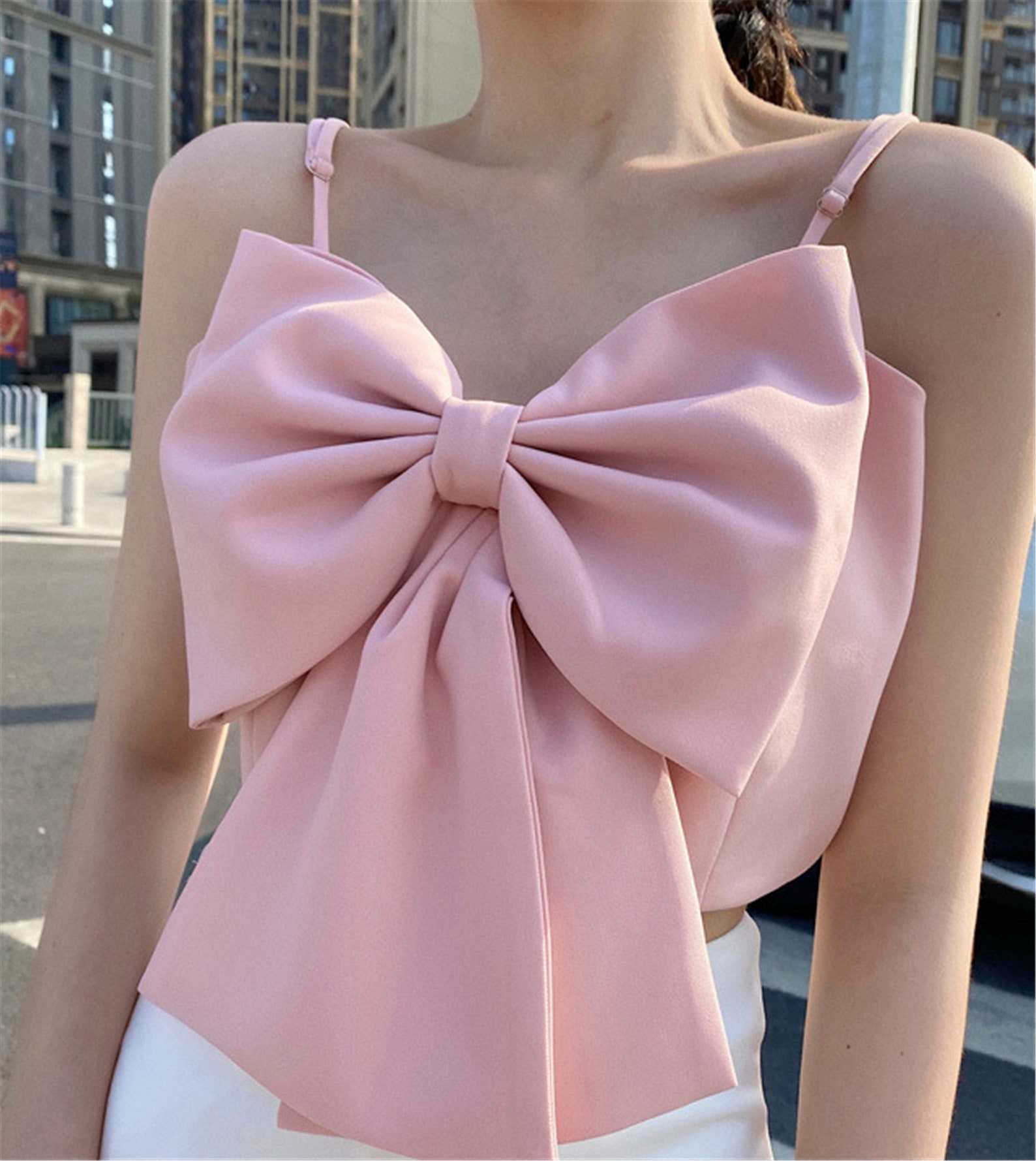 Y2K Big Bow Cami Women Sexy Big Bow Cropped Top Y2K Backless | Etsy