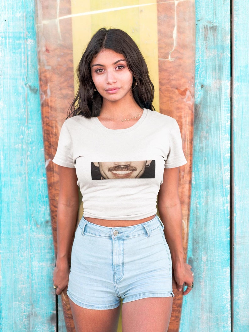 Dom Dolla Mustache Baby Tee, Crop Top, Rave, Festival, Concert, House Music, EDM, Rave Outfit, Rave Gift