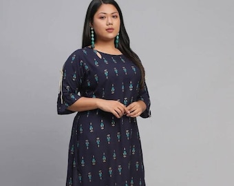 Indian Dress XXXL 3XL 4XL 5XL 6XL Kurtis For Women Green Solid Straight Embroidered Kurta For Women Ethnic Wear Plus Size Kurta Women