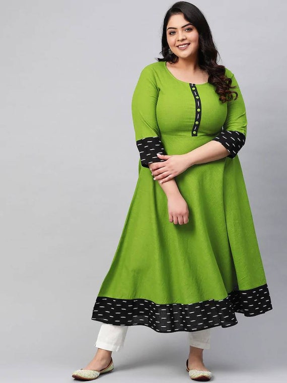 Women's Trending printed crepe A-Line round neck Stitched Kurti | Cotton  kurti / Dailywear Kurti / A-