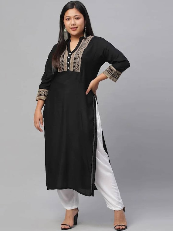 Women Cotton Indian Kurti Tunic Top Long Ethnic Kurta Size S-7XL 