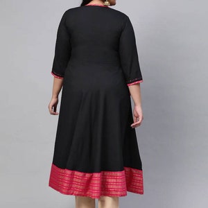 Plus Size Kurta Women Black Solid A-line Kurta for Women - Etsy