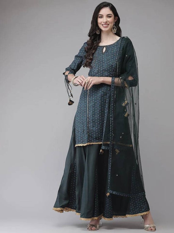 Shop Online Embroidered Silk Grey Party Wear Kurti : 267365 - Kurtis