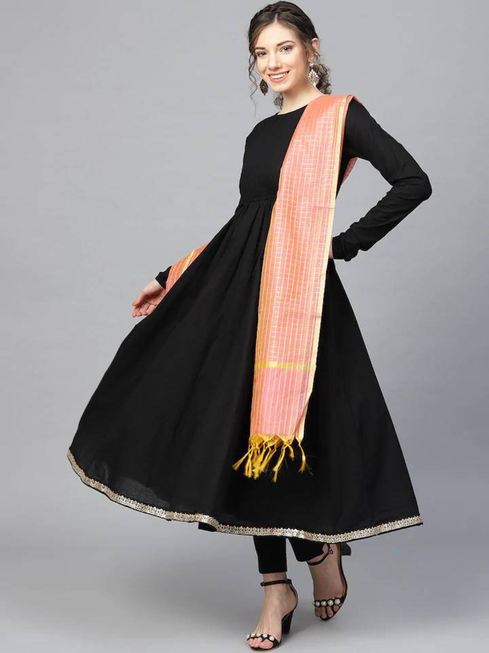 anarkali kurta black
