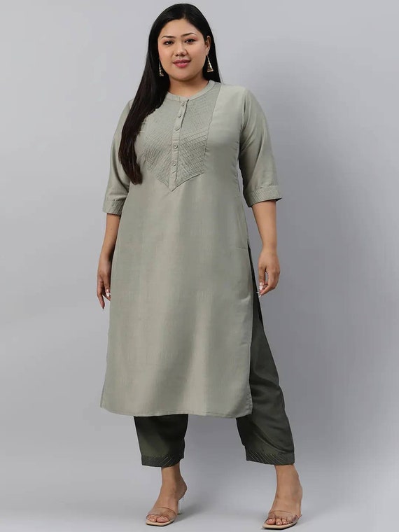 Ombre Dyed Pure Raw Silk Kurti with Rich Neckline Work - Rana's by Kshitija