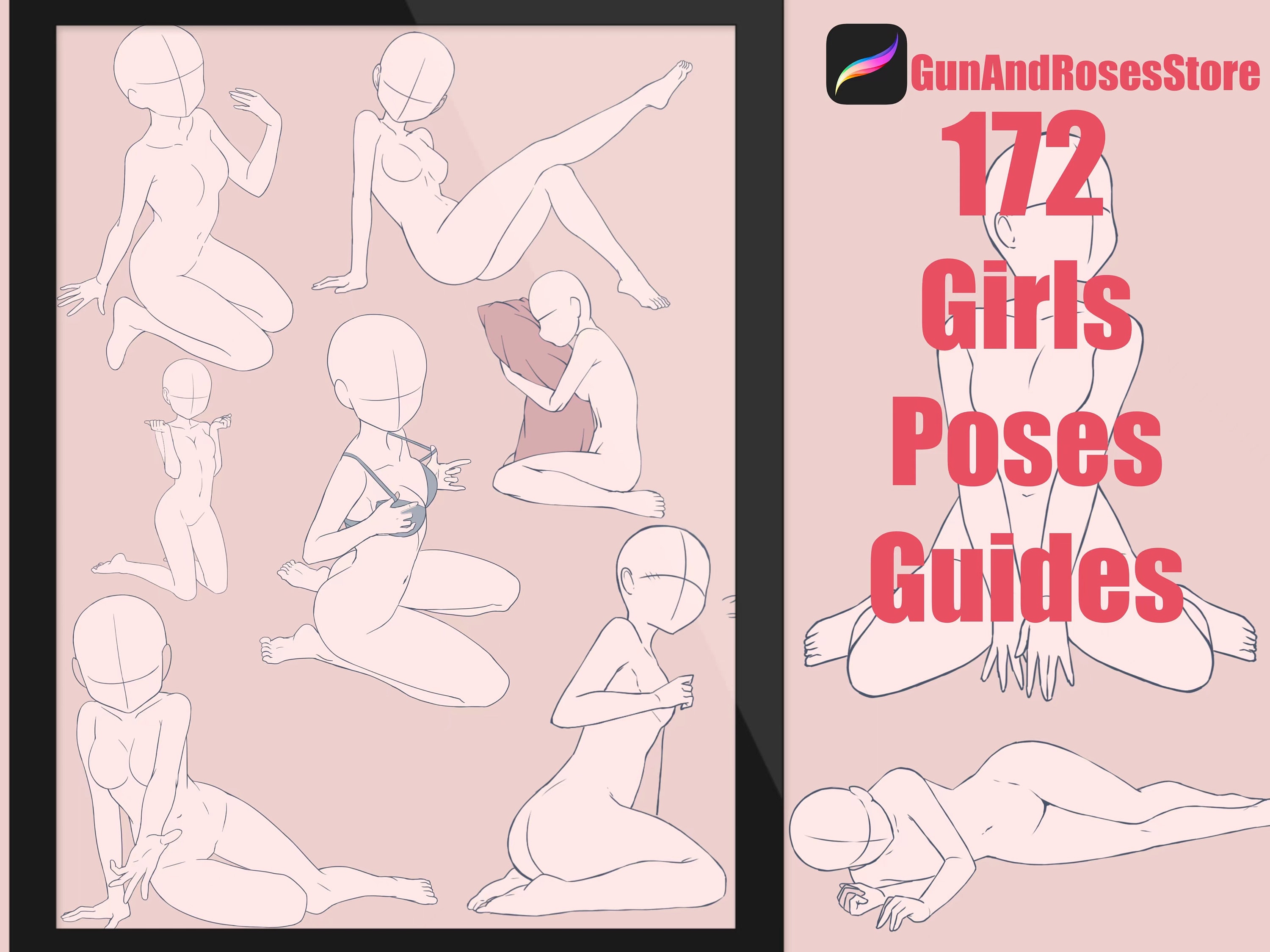 30 Procreate Anime Poses Stamps Brushes Sexy Poses Guide -  Sweden