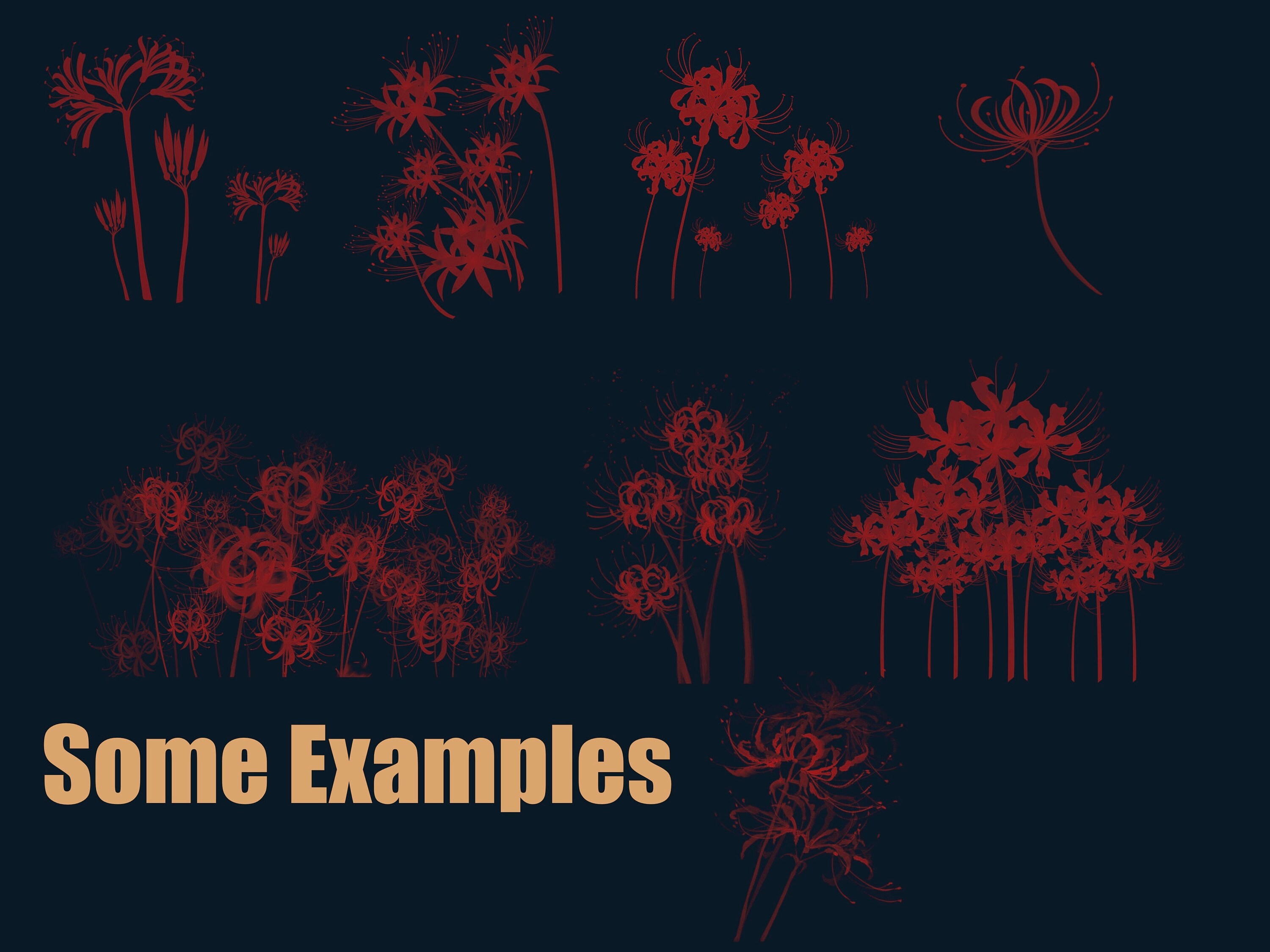45 Red Spider Lily Stamps for Procreate - Procreate Brushes, Procreate ...